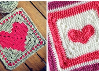 Heart Granny Square Crochet Free Patterns