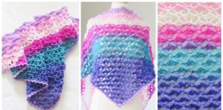 One Skein Unicorn Lace Shawl Crochet Free Pattern- Women Lace #Shawl; Free #Crochet; Patterns