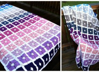 Granny Sarafia Blanket Crochet Free Pattern- #Granny; Square #Blanket; Free #Crochet; Patterns