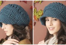 Slouch Peaked Hat Crochet Free Pattern [Video] - Women #Cap; #Hat; Free #Crochet; Patterns