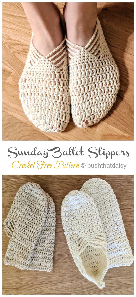 Women Sunday Ballet Slippers Crochet 