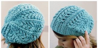 Go with the Flow Hat Crochet Free Pattern - Slouchy Hat Free #Crochet; Patterns