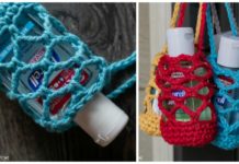 Hand Sanitizer Cozy Crochet Free Patterns - Quick Scrap Yarn #Crochet; Free Patterns