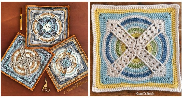 Denna Square Crochet Free Pattern - Afghan #Block; Square Free #Crochet; Patterns