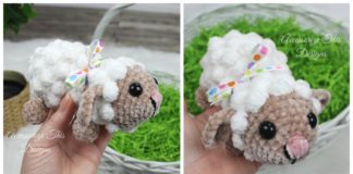 Pocket Baby Lamb Crochet Free Pattern - Farm Animals Toys #Amigurumi; Free Crochet Patterns