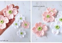 Dogwood Flower Crochet Free Pattern - 3D Flower Free #Crochet; Patterns