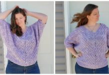 Oversized Summer Batwing Pullover Sweater Crochet Free Pattern - Women Summer #Top Free #Crochet; Patterns