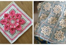 Purifying Puritans Afghan Block Crochet Free Pattern - Afghan #Block; Square Free #Crochet; Patterns