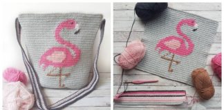 Flamingo Bag Crochet Free Pattern - Tote #Bag; Free #Crochet; Patterns