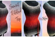 Sunset Ribbed Top Crochet Free Pattern- Women Summer #Top Free #Crochet; Patterns