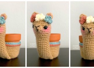 Alpaca Planter Crochet Free Pattern - - #Planter; Cozy Free #Crochet; Patterns