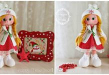 Amigurumi Christmas Doll Crochet Free Pattern- Crochet #Dolls; #Amigurumi; Free Patterns