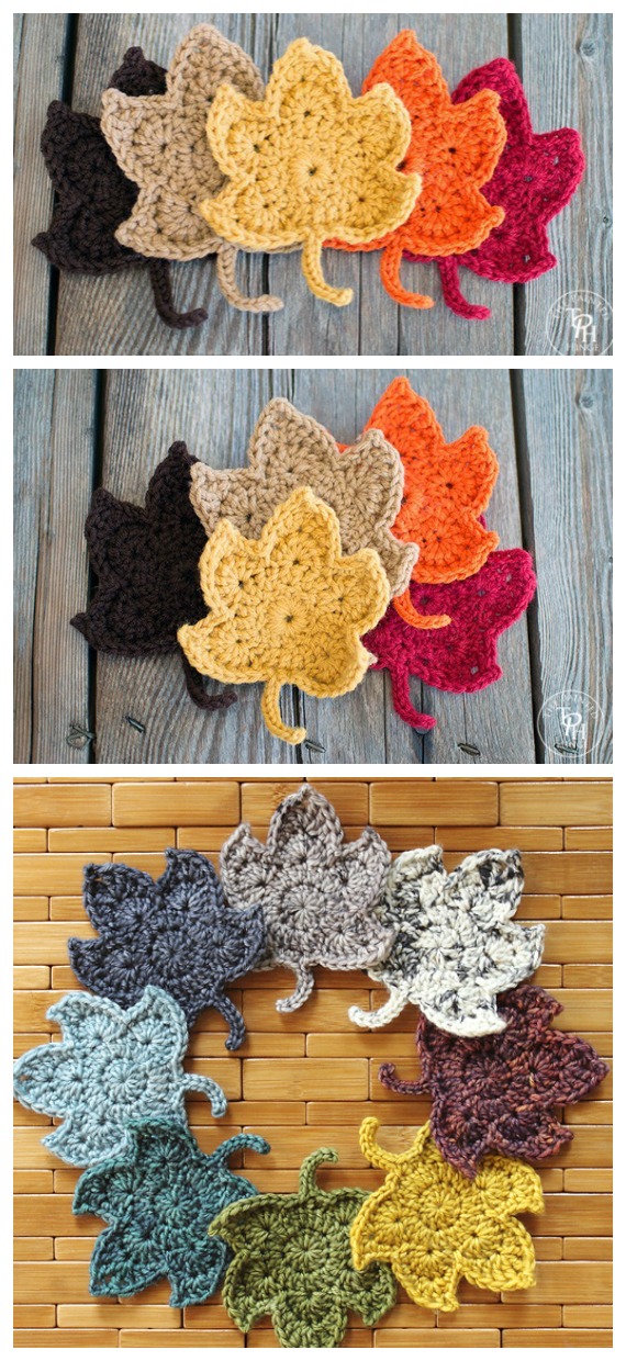 Fall Leaves Bunting Free Crochet Pattern - Party #Bunting ; #Crochet; Free Patterns