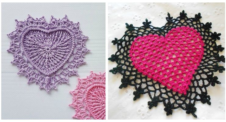 Heart Doily Crochet Free Pattern - Decorative #Doily; Free #Crochet; Patterns