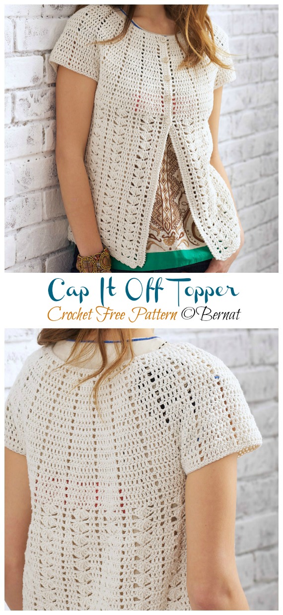 Short Sleeve Lace Cardigan Crochet Free Patterns - Crochet & Knitting