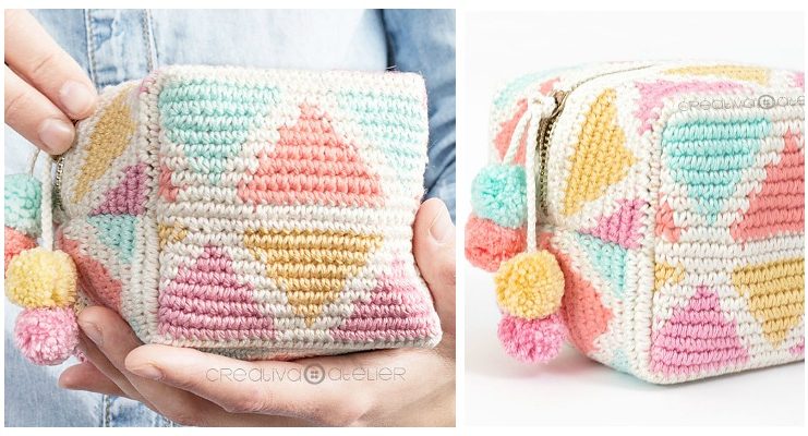 Square Makeup Pouch Crochet Free Patterns