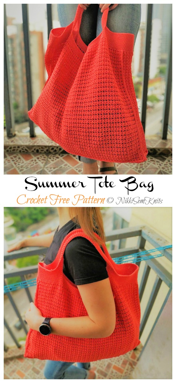 Large Summer Tote Bag Crochet Free Patterns - Tote #Bag; Free #Crochet; Patterns