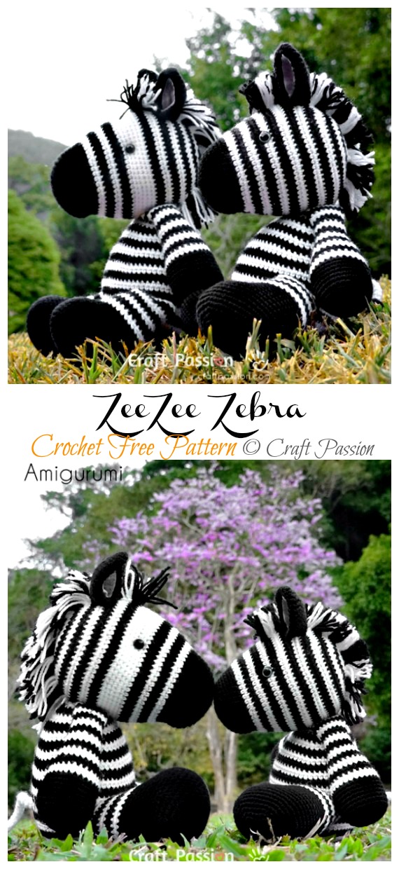 Amigurumi ZeeZee zebra Crochet Free Pattern - Crochet #Zebra; Amigurumi Free Patterns