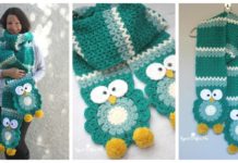 Owl Scarf Crochet Free Pattern - Kids #Scarf; Free #Crochet; Patterns