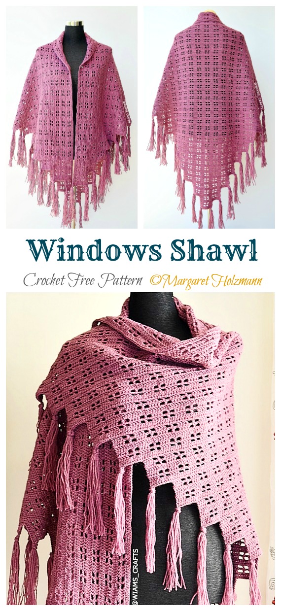 Windows Shawl Crochet Free Pattern - Trendy Women #Shawl; Free #Crochet; Patterns