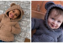 Baby Bear Hoodie Sweater Crochet Free Pattern