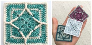 Northern Diamond Square Crochet Free Pattern