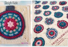 Holiday Baubles Blanket Crochet Free Pattern - #Granny; Square #Blanket; Free #Crochet; Patterns