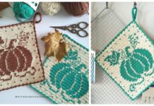 Pumpkin Potholder Crochet Free Pattern - Hot Pad #Potholder; Free #Crochet; Pattern