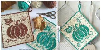 Pumpkin Potholder Crochet Free Pattern - Hot Pad #Potholder; Free #Crochet; Pattern