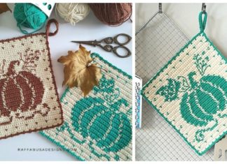 Pumpkin Potholder Crochet Free Pattern - Hot Pad #Potholder; Free #Crochet; Pattern