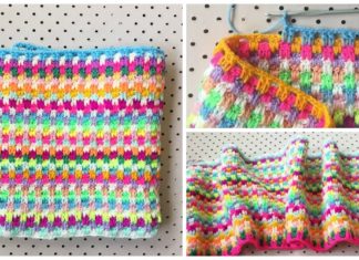 Snuggle Stitch Blanket Crochet Free Pattern - Stripy #Blanket; Free #Crochet; Patterns