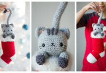 Amigurumi Christmas Cat Crochet Free Pattern - Crochet Toy #Cat; #Amigurumi; Free Patterns