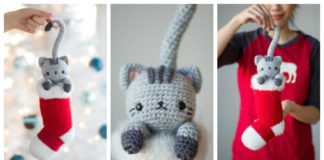 Amigurumi Christmas Cat Crochet Free Pattern - Crochet Toy #Cat; #Amigurumi; Free Patterns