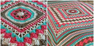 Better Together Blanket Crochet Free Pattern [Video]- #Granny; Square #Blanket; Free #Crochet; Patterns