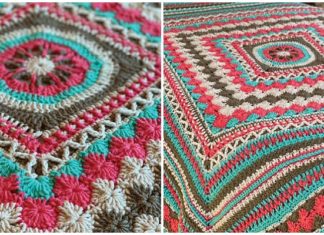 Better Together Blanket Crochet Free Pattern [Video]- #Granny; Square #Blanket; Free #Crochet; Patterns