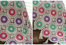 Bold Circles Throw Crochet Free Pattern - Lace #Blanket; Free #Crochet; Patterns