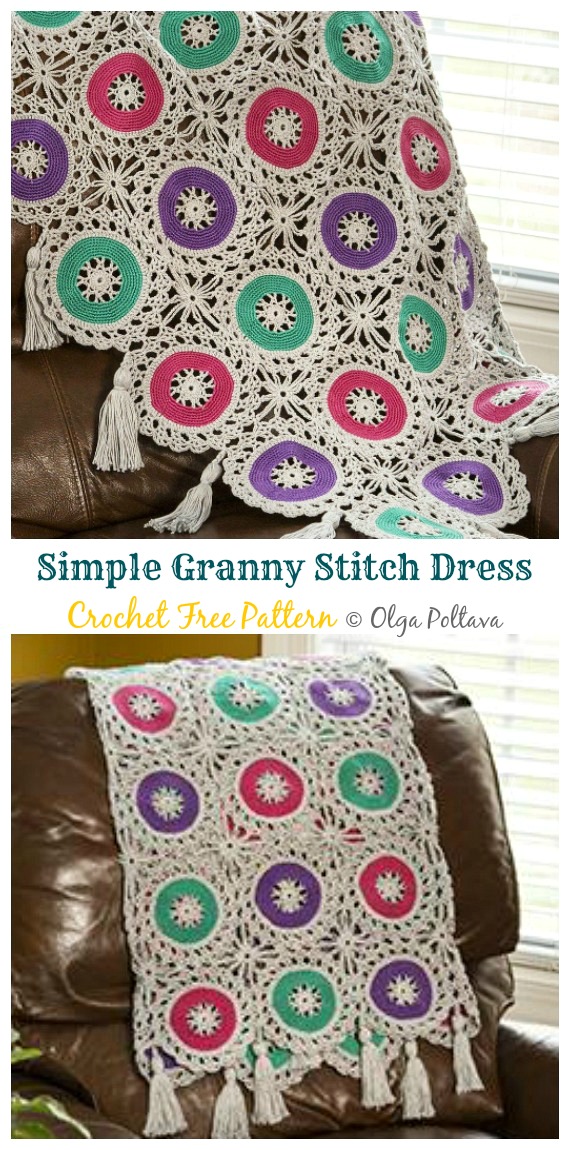 Bold Circles Throw Crochet Free Pattern - Lace #Blanket; Free #Crochet; Patterns