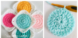 Circle Granny Square Crochet Free Pattern - #Granny; Square #Blanket; Free #Crochet; Patterns