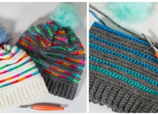 Prismatic Beanie Hat Crochet Free Pattern - Adult Beanie #Hat; #Crochet; Free Patterns