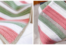 Quick and Easy Stripe Blanket Crochet Free Pattern - Stripy #Blanket; Free #Crochet; Patterns