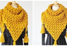 Rose Petals Scarf Crochet Free Pattern- Triangle #Scarf; Free #Crochet; Patterns