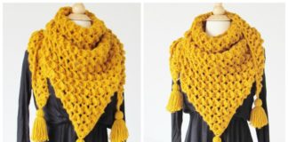 Rose Petals Scarf Crochet Free Pattern- Triangle #Scarf; Free #Crochet; Patterns