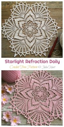 Starlight Refraction Doily Crochet Free Pattern - Crochet & Knitting