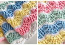 Butterfly Kisses Baby Blanket Crochet Free Pattern - #Crochet; Ripple #Blanket; Free Crochet Pattern