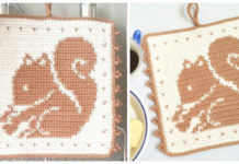 Squirrel Potholder Crochet Free Pattern - Hot Pad #Potholder; Free #Crochet; Pattern