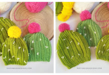 Cactus Beanie Hat Crochet Free Patterns - Kids #Beanie; Hat Free #Crochet; Patterns