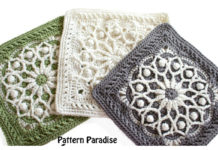 Casablanca Square Crochet Free Pattern- Afghan #Block; Square Free #Crochet; Patterns