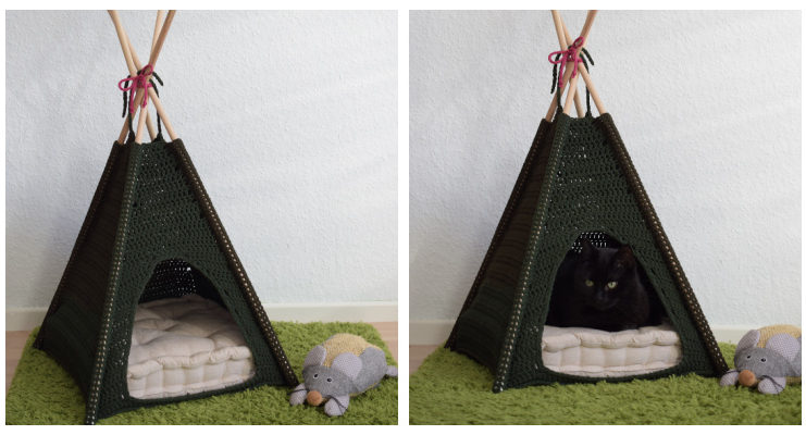 Cat Tent Bed Crochet Free Pattern - #Pet; Bed Free #Crochet; Patterns