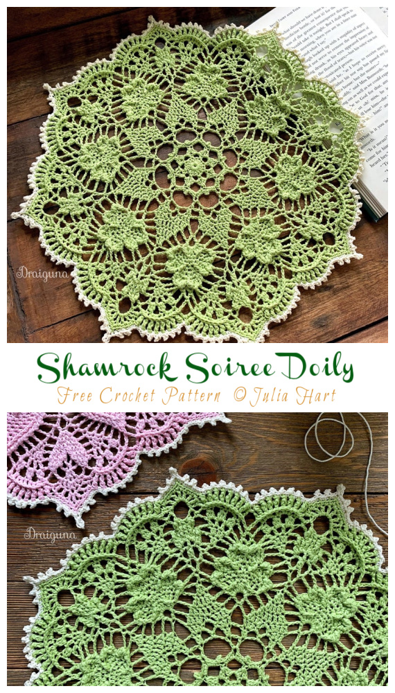 Shamrock Soiree Doily Crochet Free Pattern Crochet Knitting