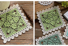 Shamrock Square Doily Crochet Free Pattern- Decorative #Doily; Free #Crochet; Patterns